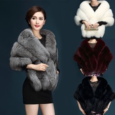 Femme Fausse Fourrure Étole Châle Mariée Mariage Hiver et Moelleux Chaud Épais