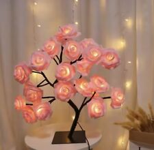 Lampe de Table LED Rose fleur arbre USB veilleuses décoration 