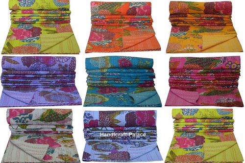 Indien floral kantha couette - floral,