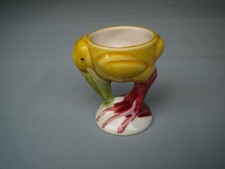 Ancien coquetier modèle pélican en majolique des Faïenceries de SARREGUEMINES