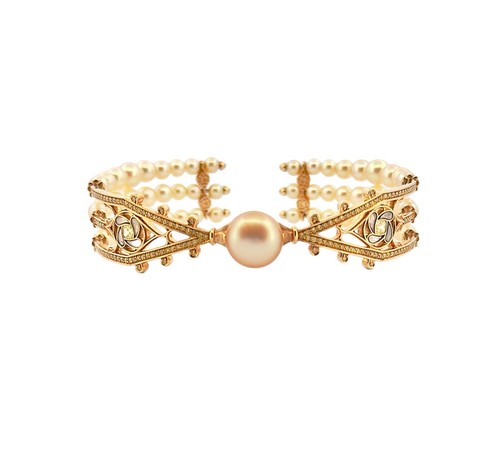 Bracelet jonc jaune 18 - bracelet, en