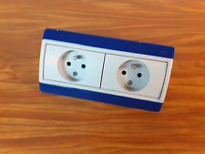 Arnould club appareillage double poste 2 prises 2P+T  coloris gris clair / bleu