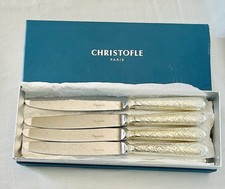 12 COUTEAUX DE TABLE METAL ARGENTE CHRISTOFLE  JARDIN D'EDEN