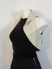 ? Top/ Boléro/ Veste Court en Tissu Beige sans manches- Taille 36- Eleene