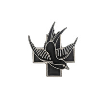 Patch hirondelle noire tatouage croix thermoadhésif fer à repasser chaleur oi...