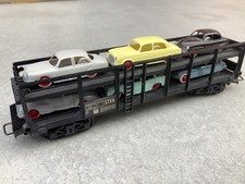 Beau Wagon porte voitures STVA de SNCF avec voitures fabrication JOUEF au HO