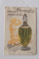 JOLIE CARTE PARFUMEE ANCIENNE / CALENDRIER  NIRMALA  de MOLINARD 1958