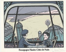 SCHUITEN sérigraphie signée   etiquette de vin Bourgogne hautes cotes de nuits