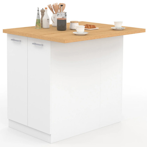 Ilot central ivo 100 blanc - central, cm