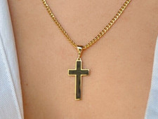 Noir Unisexe Émail Croix