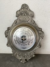 Ancien Baromètre Barostar Support Étain 95 % Décor Coupe Fruits Deco Retro