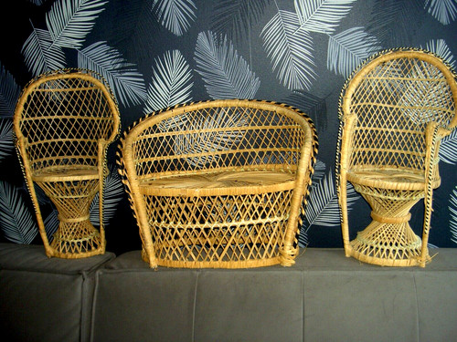 Salon pièces rotin - 3, en