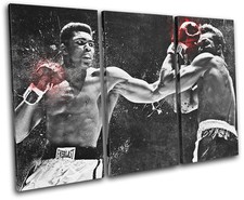 Muhammad Ali Boxing Grunge Sports TREBLE TOILE murale ART Photo Print