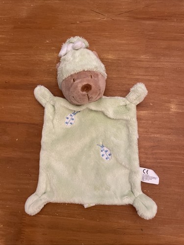 Doudou plat ours beige vert - doudou,