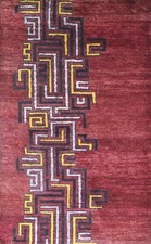 Tapis Vintage Rouge En Laine