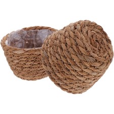  2 Pcs Pot Basket Seagrass Cache-pot Osier Panier De Jardinière Tissé