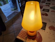 Lampe De Chevet ,luminaire Table De Nuit, Orange Céramique Abat Jour Plastique 