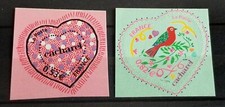 2005 FRANCE 2 Timbres AUTOADHESIFS 50/51 Saint Valentin COEUR CACHAREL NEUF**