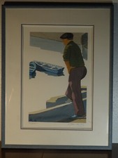 Belle Aquarelle Regard Basque au Port à Saint Jean de Luz par Nik Scott dit Nik