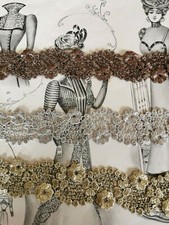 SM?✂ DENTELLE BRODEE  EN LAME CAMPANULE CUIVRE/ARGENT/BRONZE 35MM