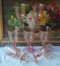 7 ANCIENS VERRES ROSELINE LUMINARC (3 VERRES À EAU+ 4 VERRES À VIN)