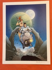 MALFIN  EX LIBRIS SIGNE HOMMAGE MEZIERES VALERIAN   18 X 24  ETAT NEUF