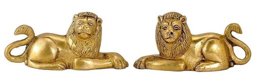 Laiton lion idol - lion, pour