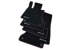 Tapis De Sol Velours Noir Rouge Mercedes-Benz Classe C Original Tapis 205