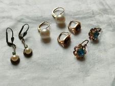 Lot bijoux anciens , boucles d'oreille , dormeuses.