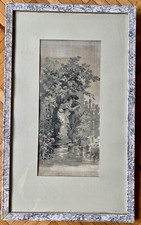 Tableau soie tissée Neyret Fréres Le premier pas"