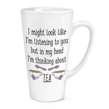 I Pourrait Look Comme I'M Écoute Thé 483ml Grand Latte Tasse Anglais Britannique