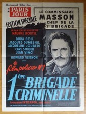 1ère BRIGADE CRIMINELLE J. Dumesnil 1962 Affiche Originale 60x80 Movie Poster