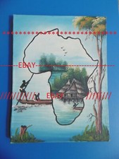 TABLEAU ANCIEN SIGNE - AFRIQUE - ETHNIE - PEINTURE SUR TOILE - ART - AFRICAIN