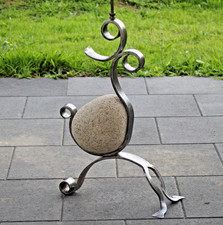 Grande Lampe Fer Forgé Brutaliste Signé J. LE CORGUILLE Dlg B. Planeix J. Touret