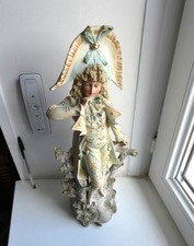 Ancienne grande figurine homme biscuit. Costume Napoléon III Numéroté. H: 40cm.