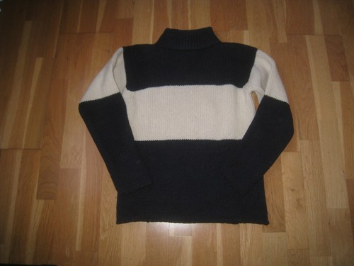 Pull col roule blanc bleu - roule,