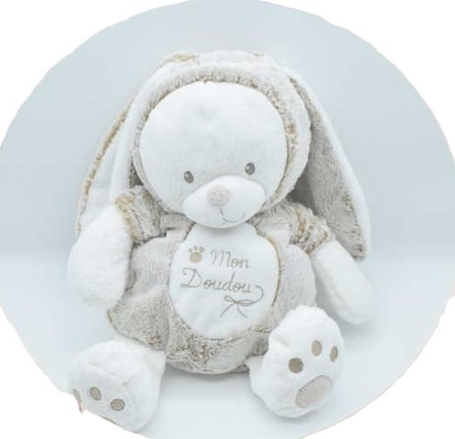 Peluche mon doudou ours blanc - mon,