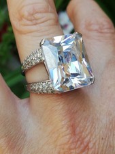 Bague cocktail en argent 925 quartz Diamants 