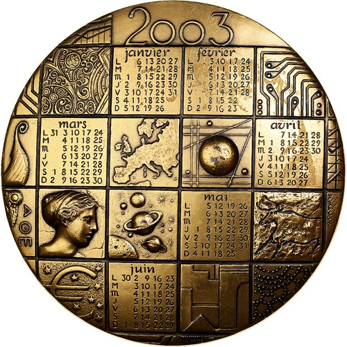 France médaille calendrier - france,, médaille,