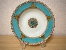 Assiette à soupe turquoise en