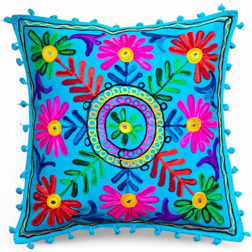 Housse coussin brodée - housse,
