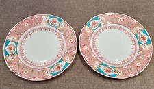 Paire d’assiettes à dessert en faïence Sarreguemines décor Minton 768