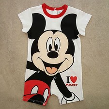 DISNEY barboteuse combicourt combishort combinaison bébé MICKEY taille 12 mois 