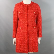 Manteau En Tweed Rouge En