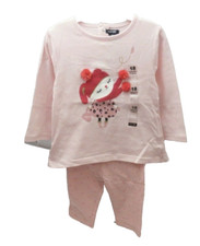 Kiabi pyjama rose motif lapine en hiver et bas à pois bébé fille 18 mois