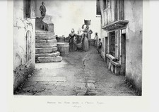 Estampe, fontaine des eaux