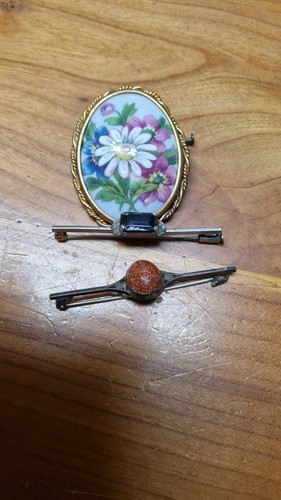 Broches 1 limoges fleurs - broches,
