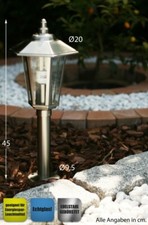 Lampadaire extérieur Lanterne de jardin Borne d'éclairage Luminaire Argenté 1761