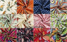 Indien 4.6m Main Imprimé Course Desseré Artisanat de Couture Coton Kimono Robe