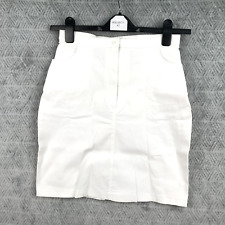 Emmanuelle de Paris jupe blanche femme taille 42 courte avec fente western poly